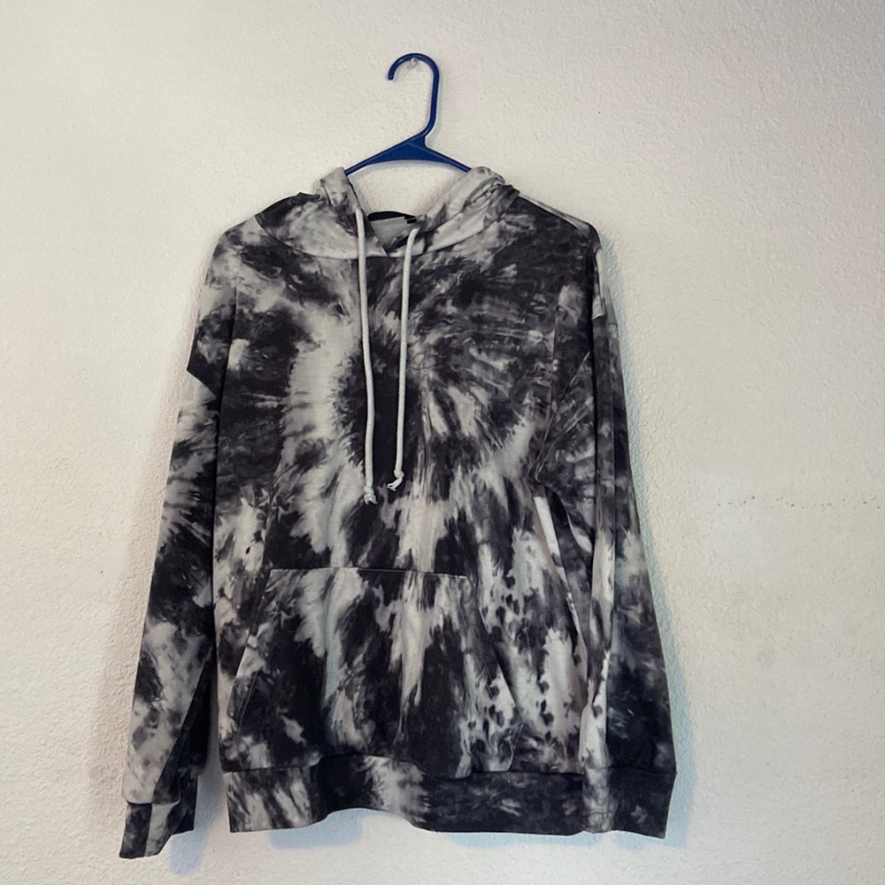 This is a tie dye hoodie from Shein. Worn a couple times, washed and cleaned.